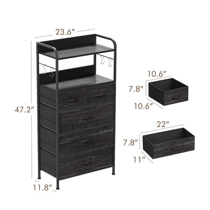 5 Drawers Dresser for Bedroom with Shelf