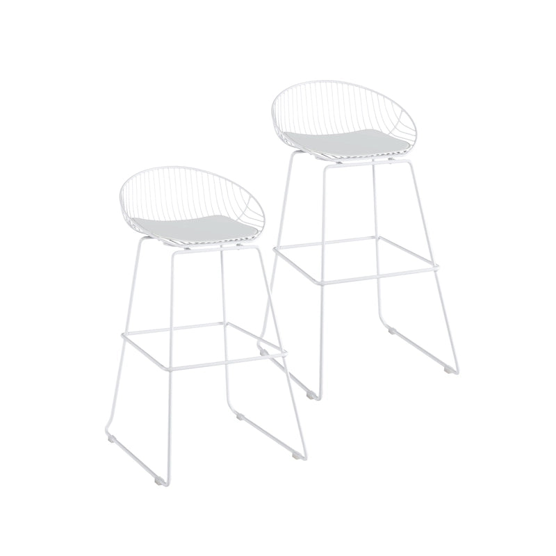 Porthos Home Aven Iron Wire Bar Stools with PU Leather Seat Pad, Set of 2