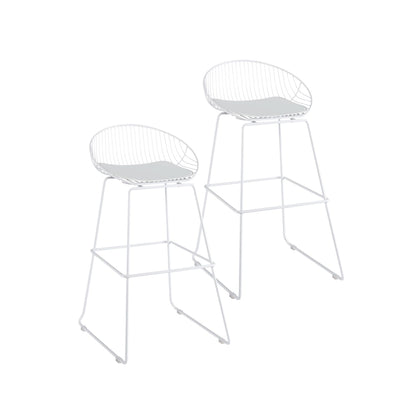 Porthos Home Aven Iron Wire Bar Stools with PU Leather Seat Pad, Set of 2