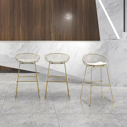 Porthos Home Aven Iron Wire Bar Stools with PU Leather Seat Pad, Set of 2