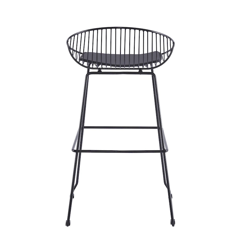 Porthos Home Aven Iron Wire Bar Stools with PU Leather Seat Pad, Set of 2