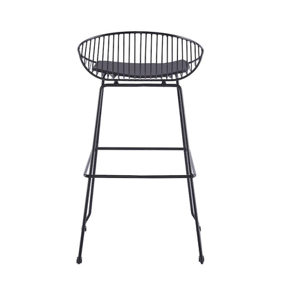 Porthos Home Aven Iron Wire Bar Stools with PU Leather Seat Pad, Set of 2