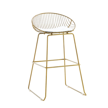 Porthos Home Aven Iron Wire Bar Stools with PU Leather Seat Pad, Set of 2