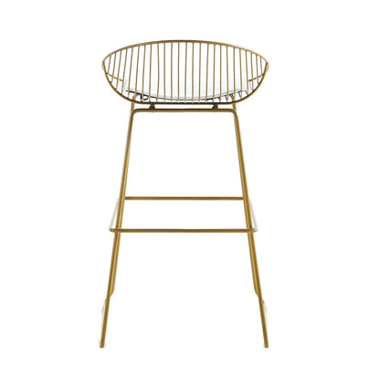 Porthos Home Aven Iron Wire Bar Stools with PU Leather Seat Pad, Set of 2