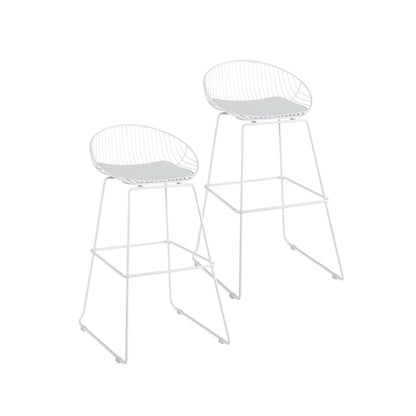 Porthos Home Aven Iron Wire Bar Stools with PU Leather Seat Pad, Set of 2