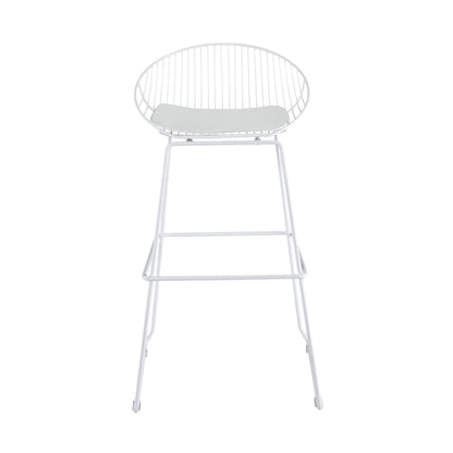 Porthos Home Aven Iron Wire Bar Stools with PU Leather Seat Pad, Set of 2