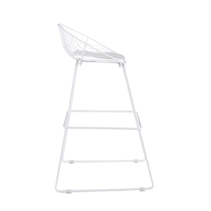 Porthos Home Aven Iron Wire Bar Stools with PU Leather Seat Pad, Set of 2