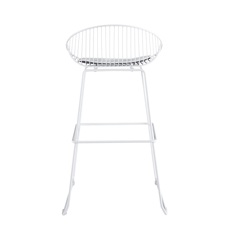 Porthos Home Aven Iron Wire Bar Stools with PU Leather Seat Pad, Set of 2