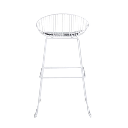 Porthos Home Aven Iron Wire Bar Stools with PU Leather Seat Pad, Set of 2