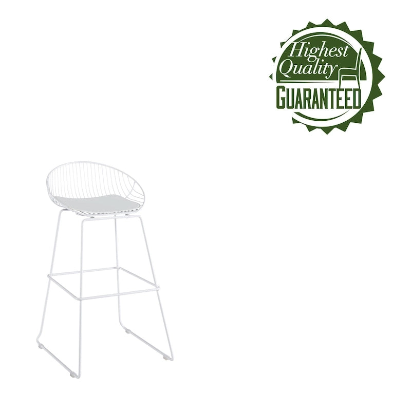 Porthos Home Aven Iron Wire Bar Stools with PU Leather Seat Pad, Set of 2