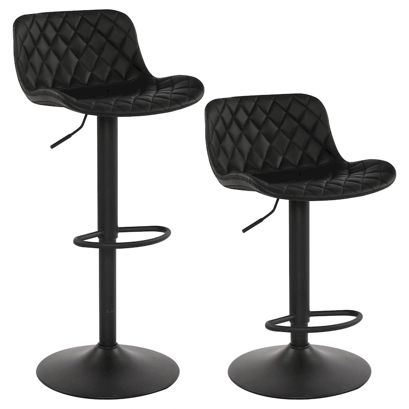 Faux Leather Adjustable Barstools Upholstered Counter Bar Pub Height Stools
