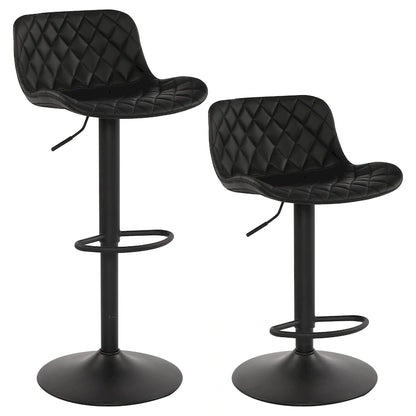 Faux Leather Adjustable Barstools Upholstered Counter Bar Pub Height Stools