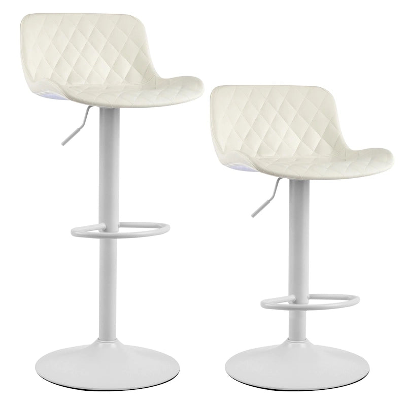 Faux Leather Adjustable Barstools Upholstered Counter Bar Pub Height Stools