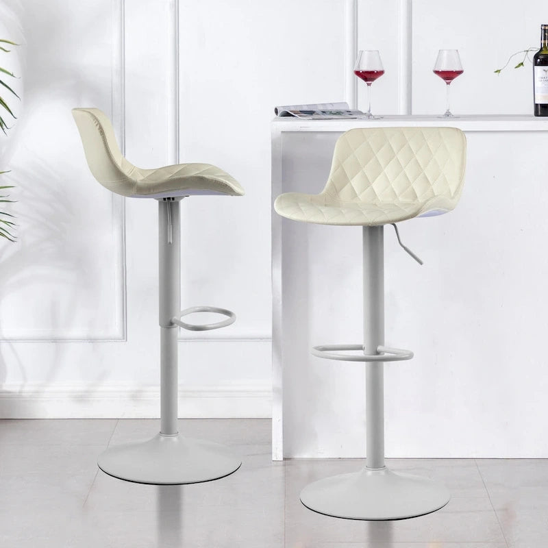 Faux Leather Adjustable Barstools Upholstered Counter Bar Pub Height Stools