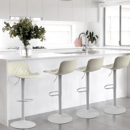 Faux Leather Adjustable Barstools Upholstered Counter Bar Pub Height Stools