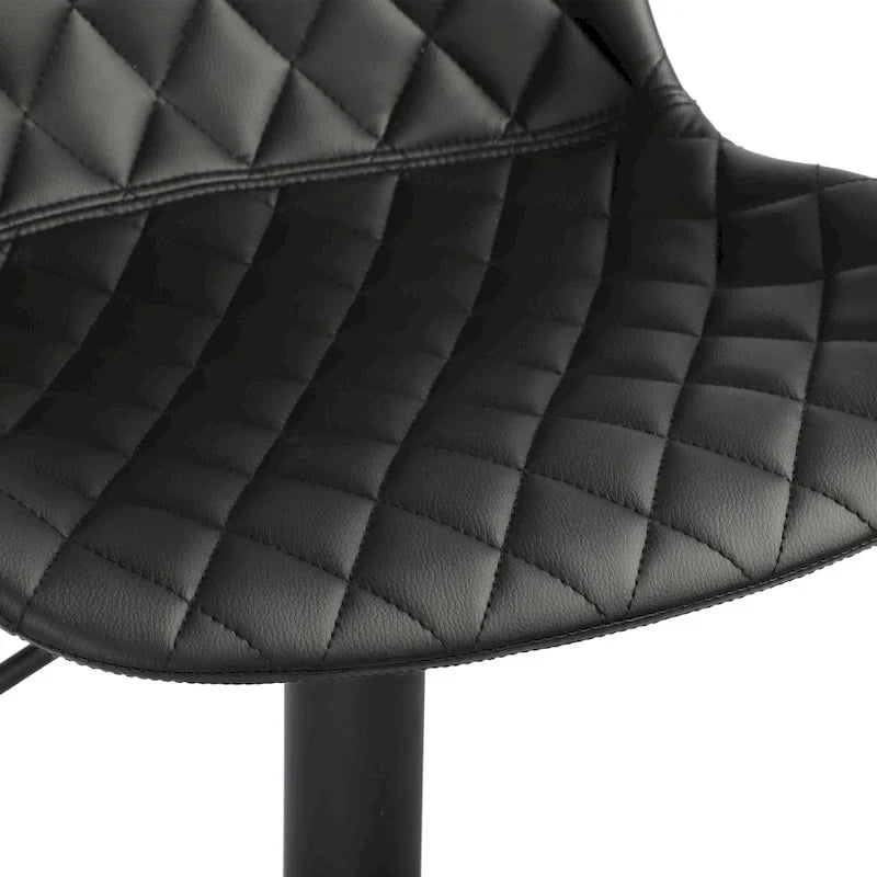 Faux Leather Adjustable Barstools Upholstered Counter Bar Pub Height Stools