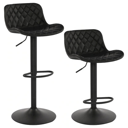 Faux Leather Adjustable Barstools Upholstered Counter Bar Pub Height Stools