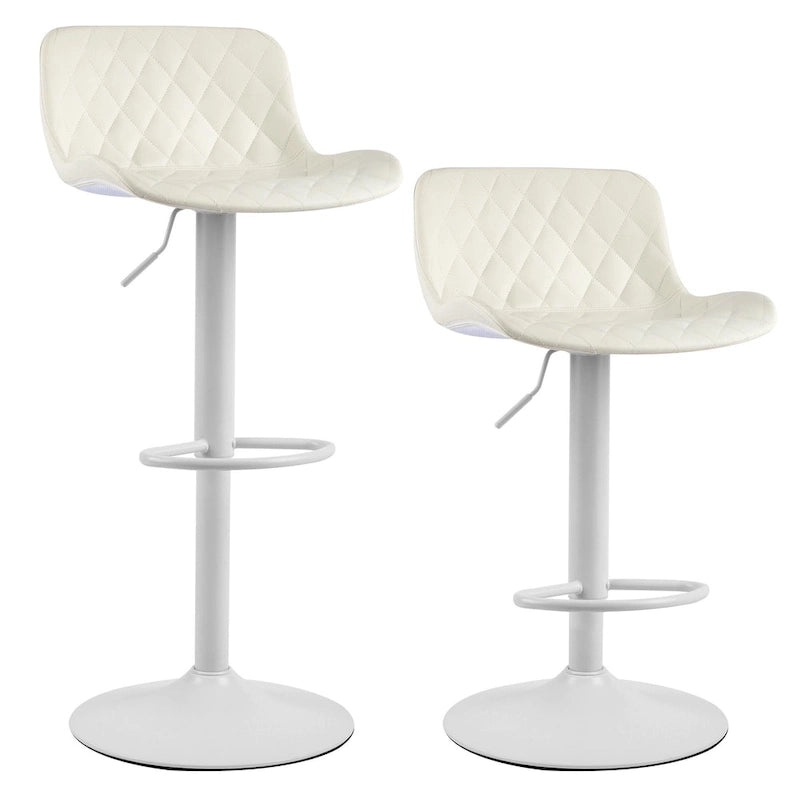 Faux Leather Adjustable Barstools Upholstered Counter Bar Pub Height Stools