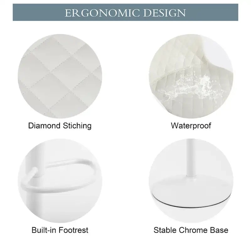 Faux Leather Adjustable Barstools Upholstered Counter Bar Pub Height Stools