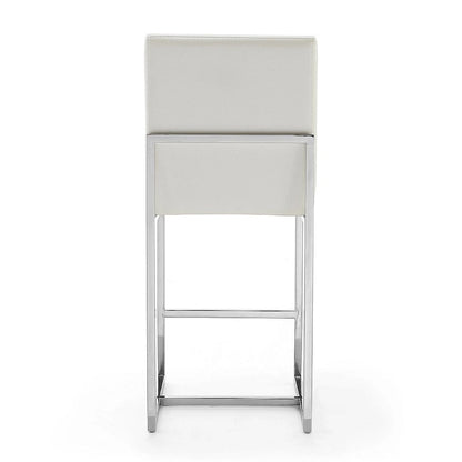 Manhattan Comfort Element 37.2 in. Chrome Stainless Steel Counter Height Bar Stool