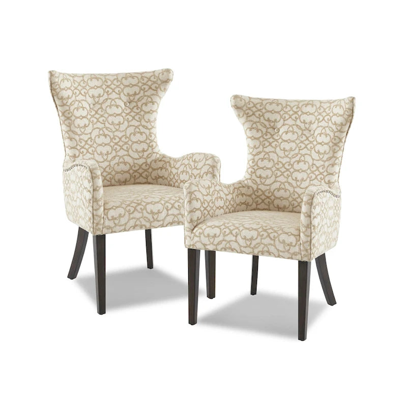 Madison Park Jenn Tan Arm Dining Chair (Set of 2) - 25w x 26.5d x 39.75h(2)
