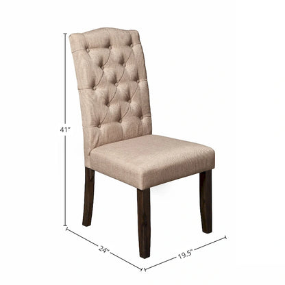 Alpine Furniture Set of 2 Button Tufted Parson Chairs - Salvaged Grey - 19.5Wx24Dx41H