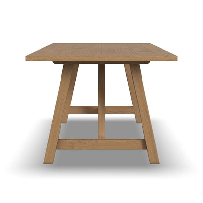 Trestle Brown Wood Dining Table - 82 x 30 x 38