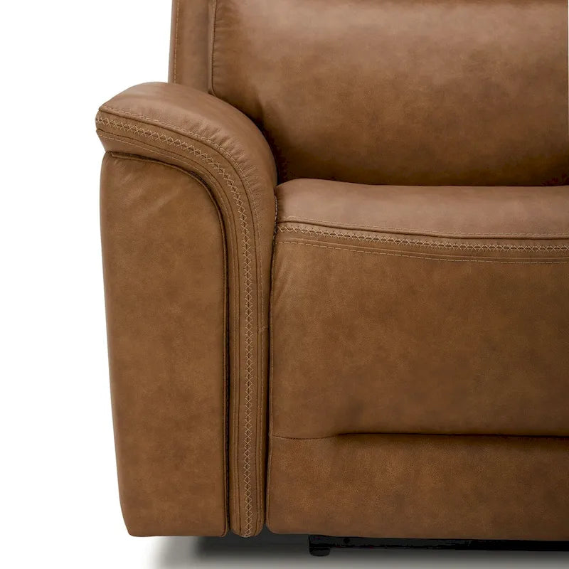 Cooper Leather Dual Power Reclining Loveseat with Console