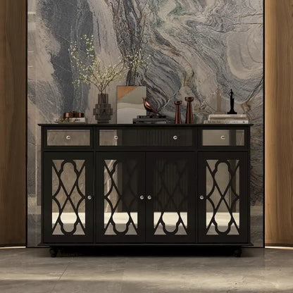 Timechee 55.1 Accent Storage Cabinet Mirror Sideboard Buffet Cabinet