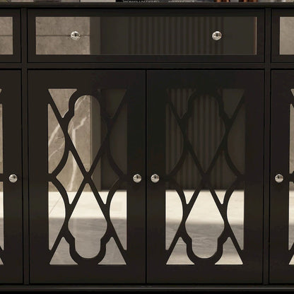Timechee 55.1 Accent Storage Cabinet Mirror Sideboard Buffet Cabinet