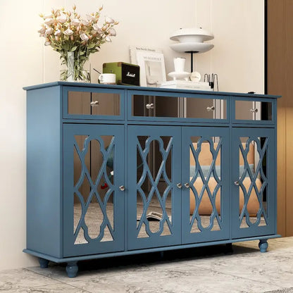 Timechee 55.1 Accent Storage Cabinet Mirror Sideboard Buffet Cabinet