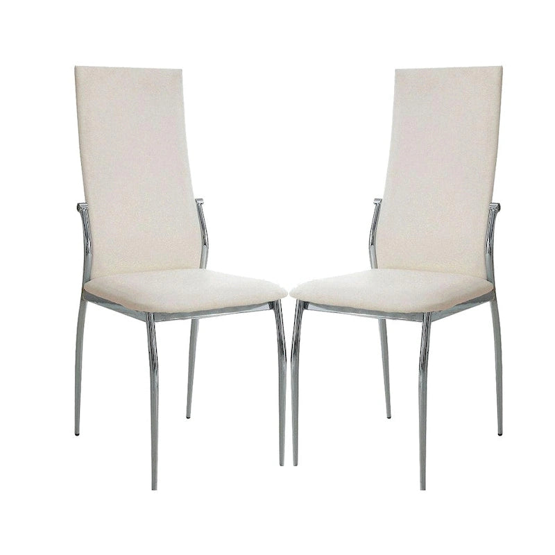 Set of 2 Leatherette Dining Side Chair