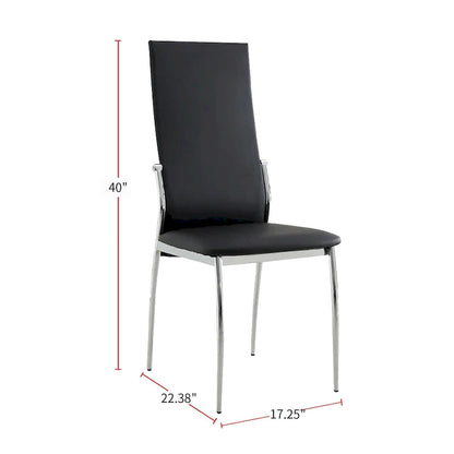 Set of 2 Leatherette Dining Side Chair
