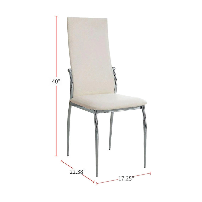 Set of 2 Leatherette Dining Side Chair