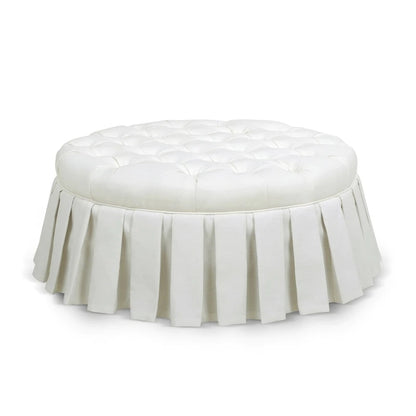 Gracewood Hollow Baruti Tufted Cocktail Ottoman with Pleated Skirt