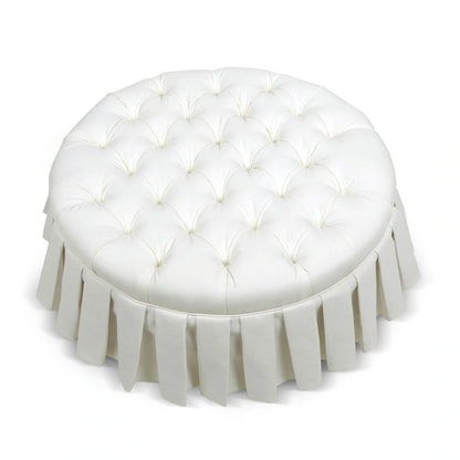 Gracewood Hollow Baruti Tufted Cocktail Ottoman with Pleated Skirt