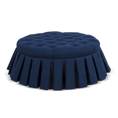 Gracewood Hollow Baruti Tufted Cocktail Ottoman with Pleated Skirt