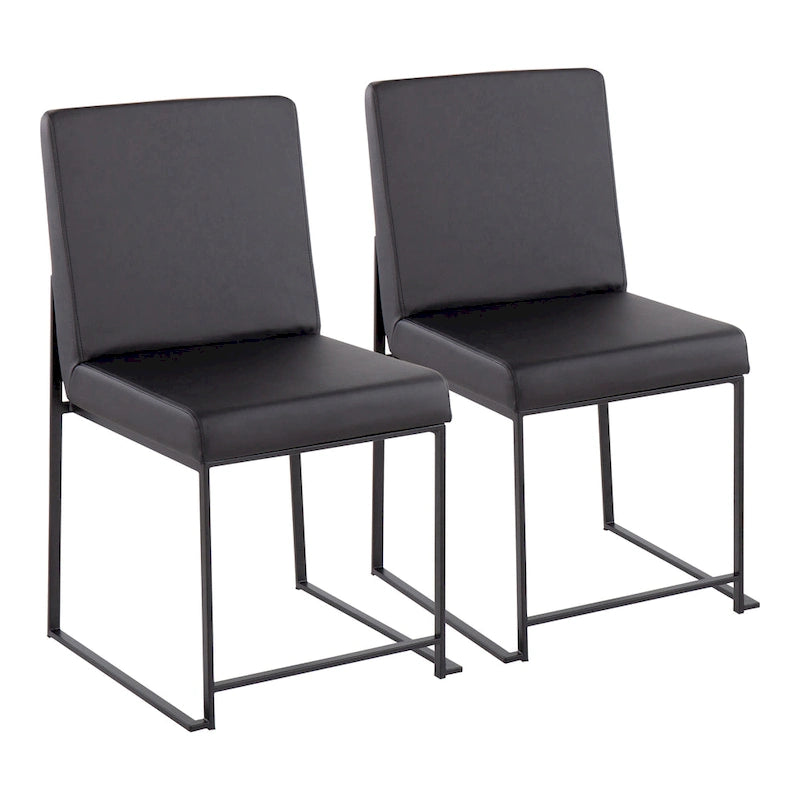 Strick & Bolton Forrest Black High Back Upholstered Dining Chair (Set of 2)
