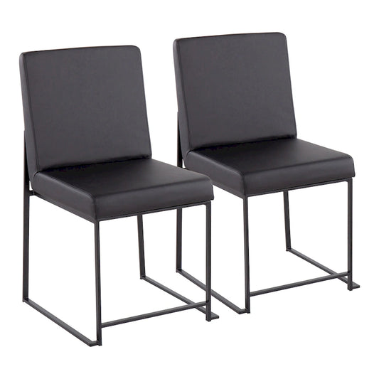 Strick & Bolton Forrest Black High Back Upholstered Dining Chair (Set of 2)