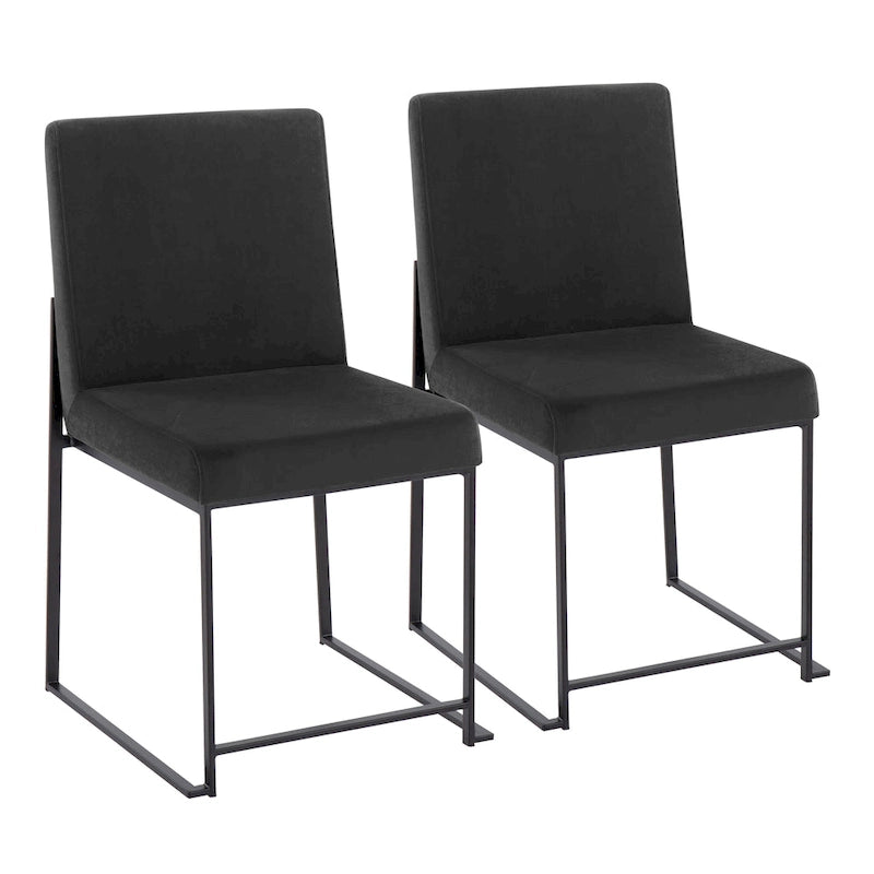Strick & Bolton Forrest Black High Back Upholstered Dining Chair (Set of 2)
