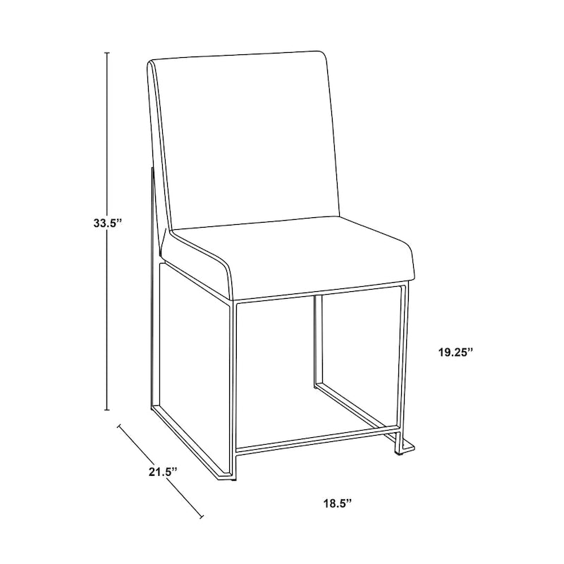 Strick & Bolton Forrest Black High Back Upholstered Dining Chair (Set of 2)
