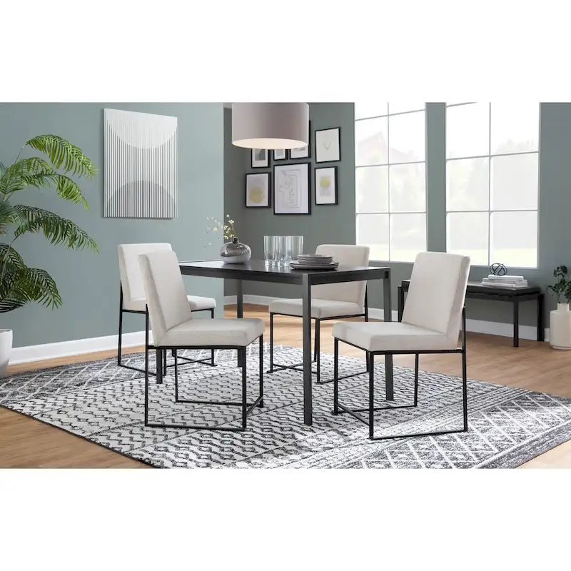 Strick & Bolton Forrest Black High Back Upholstered Dining Chair (Set of 2)