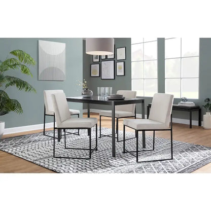 Strick & Bolton Forrest Black High Back Upholstered Dining Chair (Set of 2)