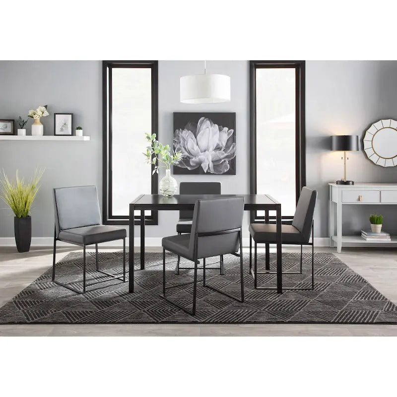 Strick & Bolton Forrest Black High Back Upholstered Dining Chair (Set of 2)