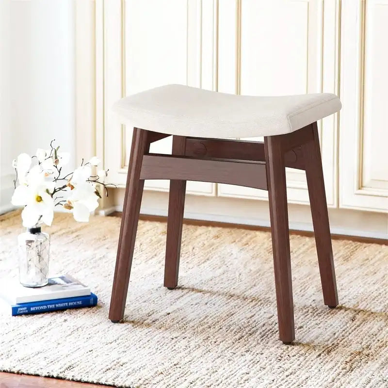 Saddle Cushion VanityStool - 17.83D x 12.4W x 16.53H
