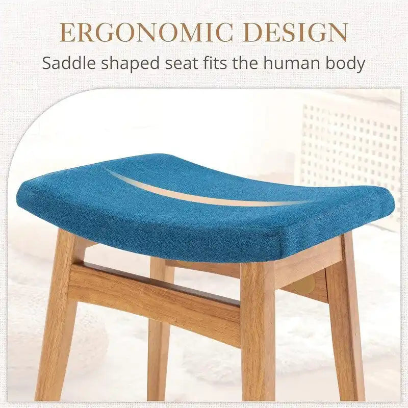 Saddle Cushion VanityStool - 17.83D x 12.4W x 16.53H