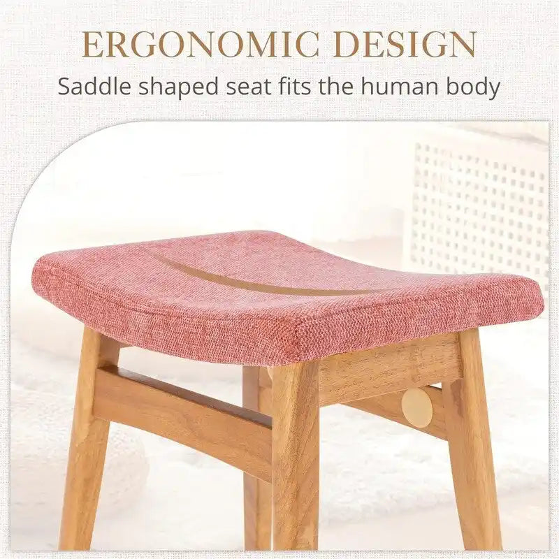 Saddle Cushion VanityStool - 17.83D x 12.4W x 16.53H
