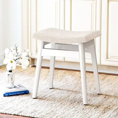 Saddle Cushion VanityStool - 17.83D x 12.4W x 16.53H