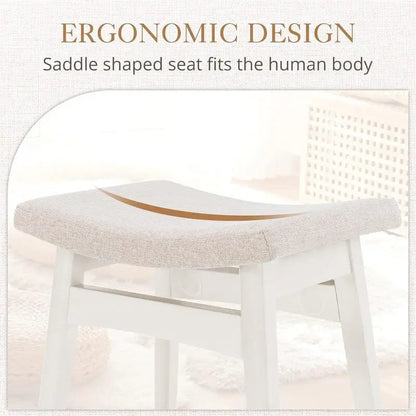 Saddle Cushion VanityStool - 17.83D x 12.4W x 16.53H