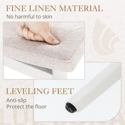 Saddle Cushion VanityStool - 17.83D x 12.4W x 16.53H